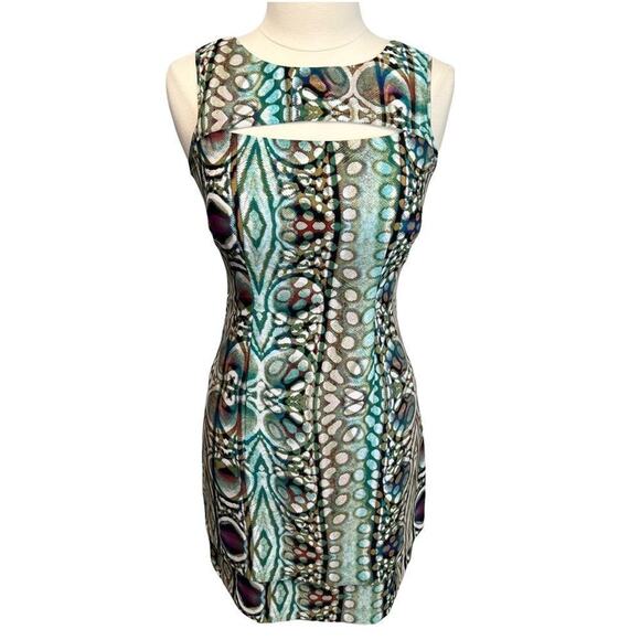 Marc New York Womens Sleeveless Front Cutout Sheath Dress Size 6 Abstract Print - Picture 1 of 13